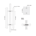 MANILLÓN TIPO H - SATÍN ACERO INOXIDABLE SET MOD. L20