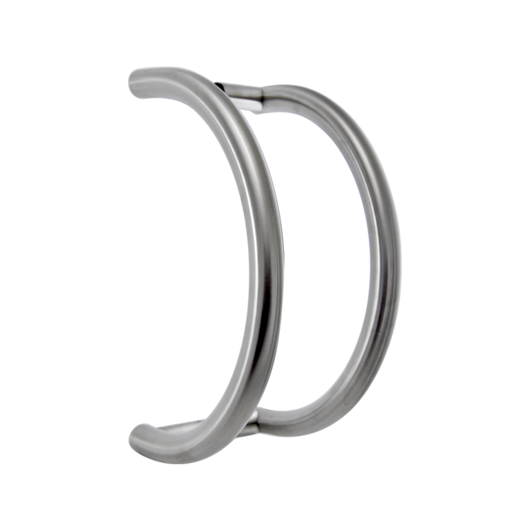 1-3/16&quot; DIAMETER - C-SHAPED OFFSET PULL HANDLE BACK-TO-BACK - SATIN STAINLESS STEEL MOD. CHCP008