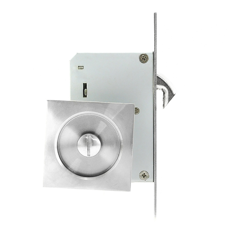 SQUARE POCKET DOOR LOCK - STAINLESS STEEL - MOD. CMY081