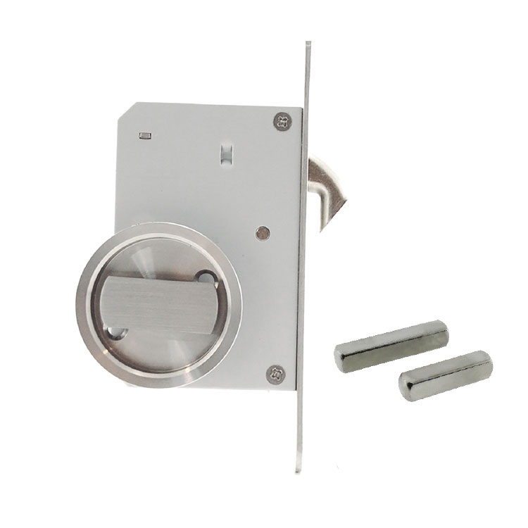 ROUND POCKET DOOR LOCK - STAINLESS STEEL - MOD. CMY080