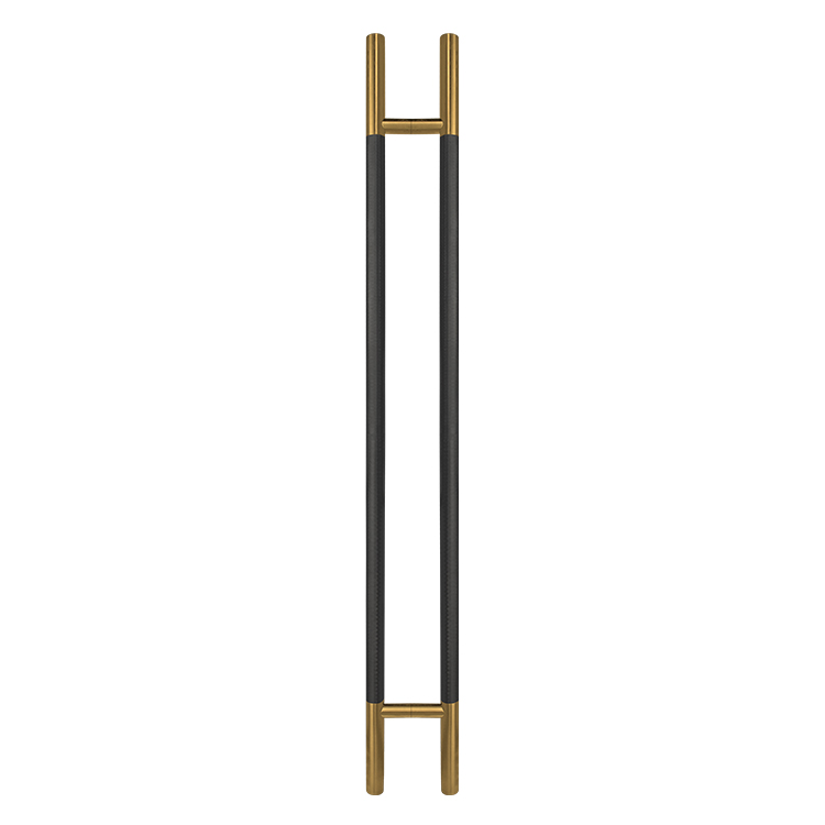 1-1/4” DIAMETER - KNURLED LADDER PULL HANDLE - BACK-TO-BACK - BLACK/SATIN BRASS FINISH - 304 STAINLESS STEEL - MOD. L22
