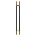 50&quot; KNURLED LADDER PULL HANDLE - BACK-TO-BACK - BLACK/SATIN BRASS FINISH - 304 STAINLESS STEEL - MOD. L22