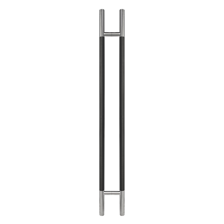 50&quot; KNURLED LADDER PULL HANDLE - BACK-TO-BACK - SATIN/BLACK FINISH - 304 STAINLESS STEEL - MOD. L22
