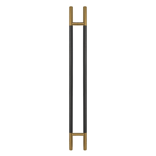 [L2239X50LSNE-SET] 50&quot; KNURLED LADDER PULL HANDLE - BACK-TO-BACK - BLACK/SATIN BRASS FINISH - 304 STAINLESS STEEL - MOD. L22