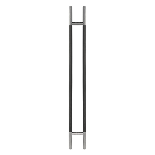 [L2239X50SSNE-SET] 50&quot; KNURLED LADDER PULL HANDLE - BACK-TO-BACK - SATIN/BLACK FINISH - 304 STAINLESS STEEL - MOD. L22