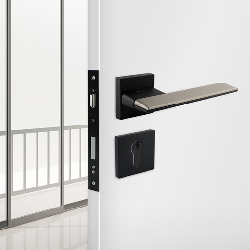 [TUR.MAN.1800NG] LISBOA TÜRGRIFFE DOOR LOCK BLACK/GRAY TUR.MAN.1800NG