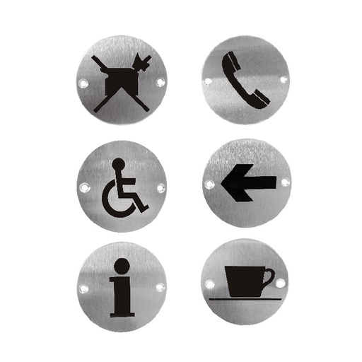 SYM-VARIOUS SIGNS - 304 STAINLESS STEEL MOD. 6752 (DIAMETER 3&quot;)
