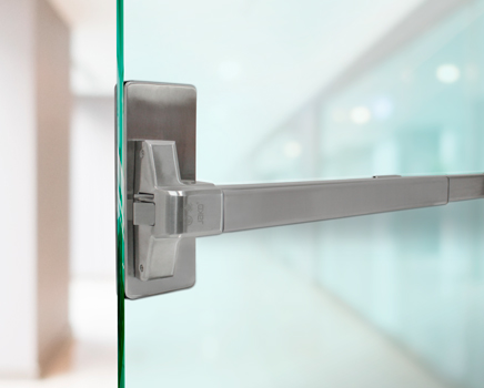  Glass door closers and Panic devices