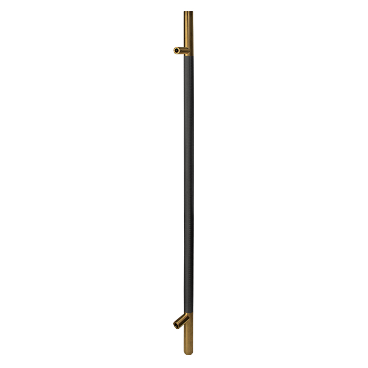 MANILLÓN TIPO H MOLETEADO - NEGRO/LATÓN SATINADO - 50&quot; - MODULAR - ACERO INOXIDABLE 304 - MOD. L22 (SET)