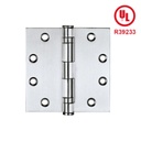 GRADE 2 - MORTISE HINGE STAINLESS STEEL FIRE RATED UL - 4.5&quot; x 4.5” x 1/8&quot; - (2 BALL BEARINGS) - MOD. CMJ030UL
