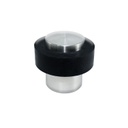 FLOOR-MOUNT DOOR STOP - 304 SOLID STAINLESS STEEL WITH BLACK RUBBER MOD. CMDS029