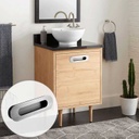 FLUSH PULL HANDLE - 304 STAINLESS STEEL / BLACK PLASTIC - MOD. WFH115