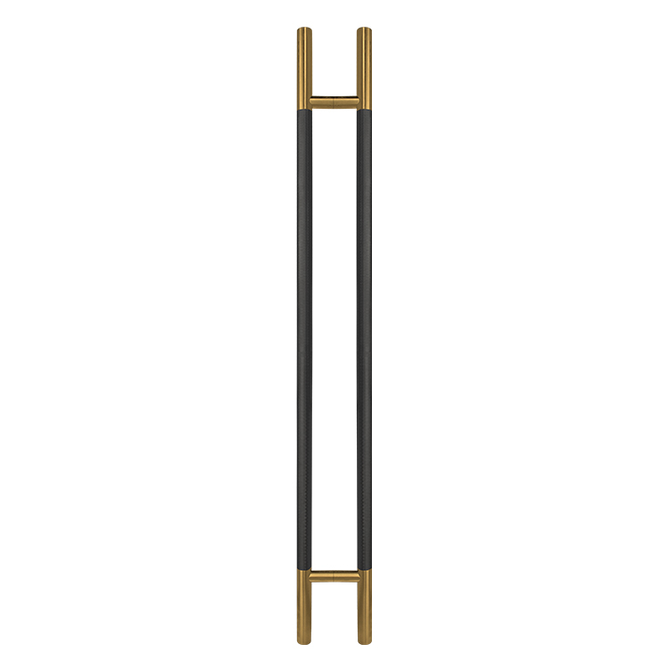 50&quot; KNURLED LADDER PULL HANDLE - BACK-TO-BACK - BLACK/SATIN BRASS FINISH - 304 STAINLESS STEEL - MOD. L22