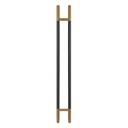 50&quot; KNURLED LADDER PULL HANDLE - BACK-TO-BACK - BLACK/SATIN BRASS FINISH - 304 STAINLESS STEEL - MOD. L22