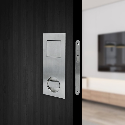 [CMY014SS] SQUARE POCKET DOOR LOCK CMY014