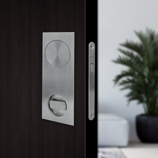 [CMY015SS] ROUND POCKET DOOR LOCK CMY015