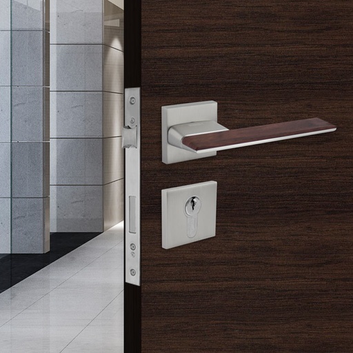 [TUR.MAN.1800GM] LISBOA TÜRGRIFFE DOOR LOCK GRAY/WOOD TUR.MAN.1800GM