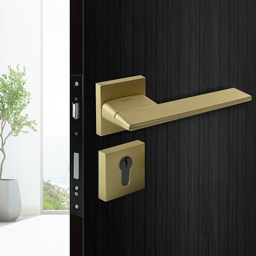 [TUR.MAN.1800LM] LISBOA TÜRGRIFFE DOOR LOCK MATTE BRASS TUR.MAN.1800LM