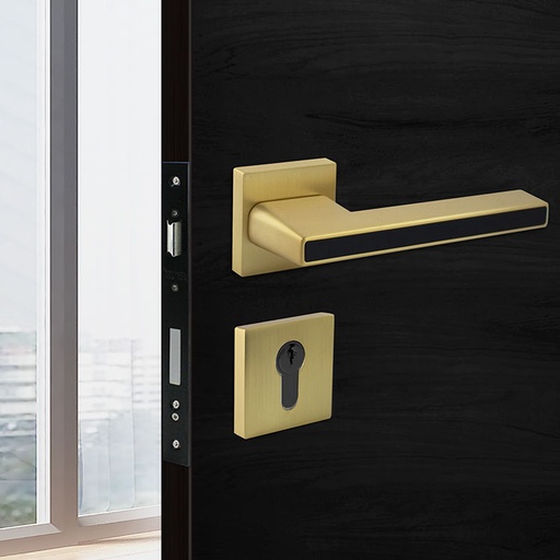 [TUR.MAN.1811LMN] AMSTERDAM TÜRGRIFFE DOOR LOCK MATTE BRASS/BLACK TUR.MAN.1811LMN