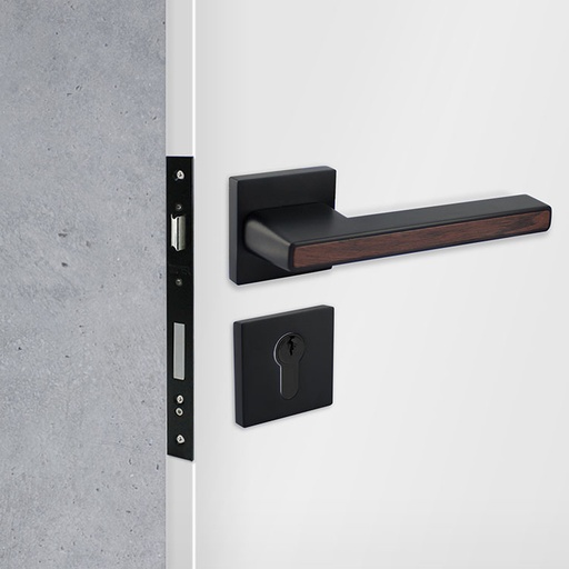 [TUR.MAN.1811NM] AMSTERDAM TÜRGRIFFE DOOR LOCK BLACK / WOOD TUR.MAN.1811NM