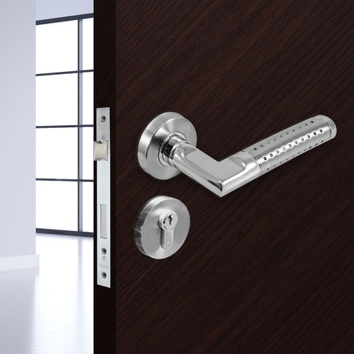 [CMH107] BARREL EURO LEVER SET - SOLID STAINLESS STEEL CMH107