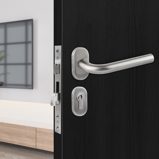 [1240JAKO] LOW PROFILE MORTISE LOCK WITH HOOK - 304 STAINLESS STEEL MOD. 1240JAKO