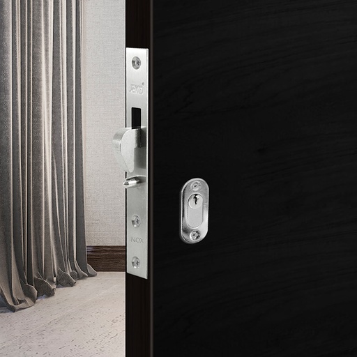[1680HP] LOW PROFILE MORTISE LOCK WITH SECURITY PIN - 304 STAINLESS STEEL MOD.1680HP