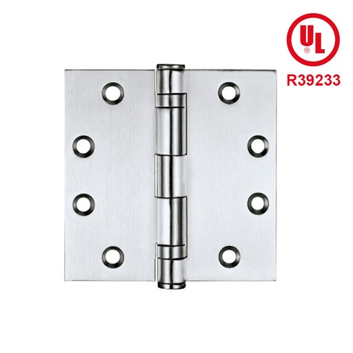 [CMJ030UL] GRADE 2 - MORTISE HINGE STAINLESS STEEL FIRE RATED UL - 4.5&quot; x 4.5” x 1/8&quot; - (2 BALL BEARINGS) - MOD. CMJ030UL