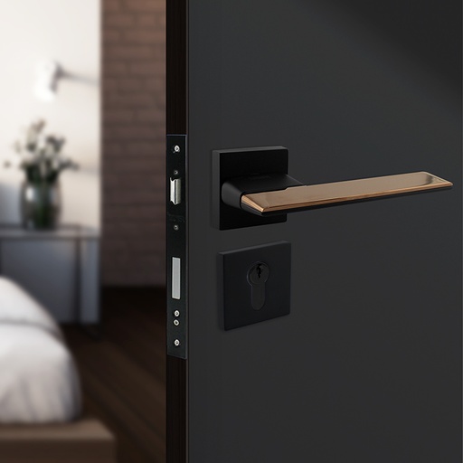 [TUR.MAN.1800NRO] LISBOA TÜRGRIFFE DOOR LOCK BLACK/ROSE GOLD TUR.MAN.1800NRO
