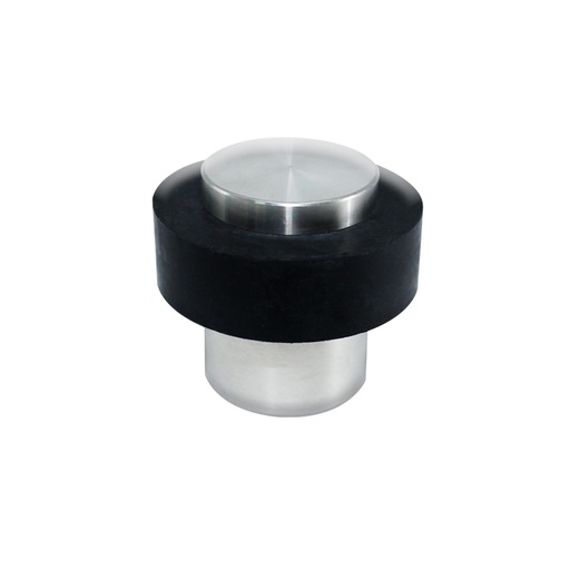 [CMDS029] FLOOR-MOUNT DOOR STOP - 304 SOLID STAINLESS STEEL WITH BLACK RUBBER MOD. CMDS029