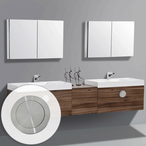 FLUSH PULL HANDLE - 304 STAINLESS STEEL / BLACK PLASTIC MOD. WFH110