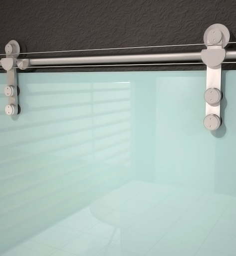 [SLDB-2010] &quot;MIAMI TWIN&quot; SEMI-AUTOMATIC BARN DOOR SYSTEM - 176 LBS MOD.SLDB-2010