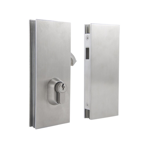 RECTANGULAR CENTER LOCK AND KEEPER - BAR LOCK OR HOOK LOCK - STAINLESS STEEL MOD. JC10