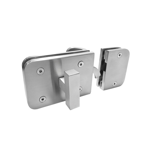 RECTANGULAR PATCH DOOR LOCK - BAR LOCK OR HOOK LOCK - 304 STAINLESS STEEL MOD. CMY02