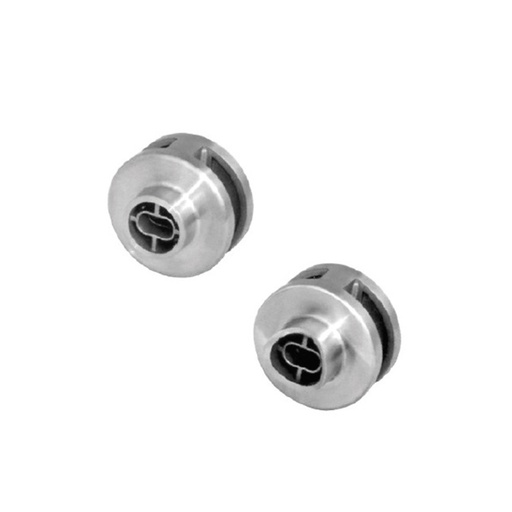 DOUBLE PANEL CONNECTOR FOR TEMPERED GLASS - FLAT OR CONCAVE - 304 STAINLESS STEEL MOD. CY-3