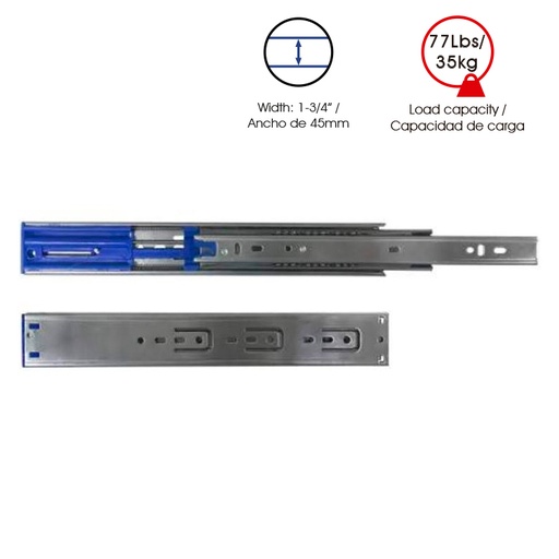 4505SS SOFT STOP SYSTEM FULL EXTENSION DRAWER SLIDE