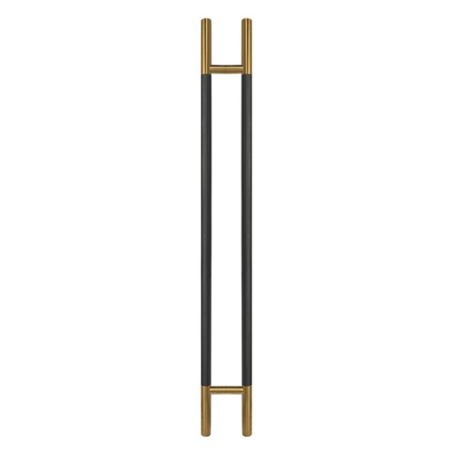 [L2239X50LSNE-SET] 50&quot; KNURLED LADDER PULL HANDLE - BACK-TO-BACK - BLACK/SATIN BRASS FINISH - 304 STAINLESS STEEL - MOD. L22
